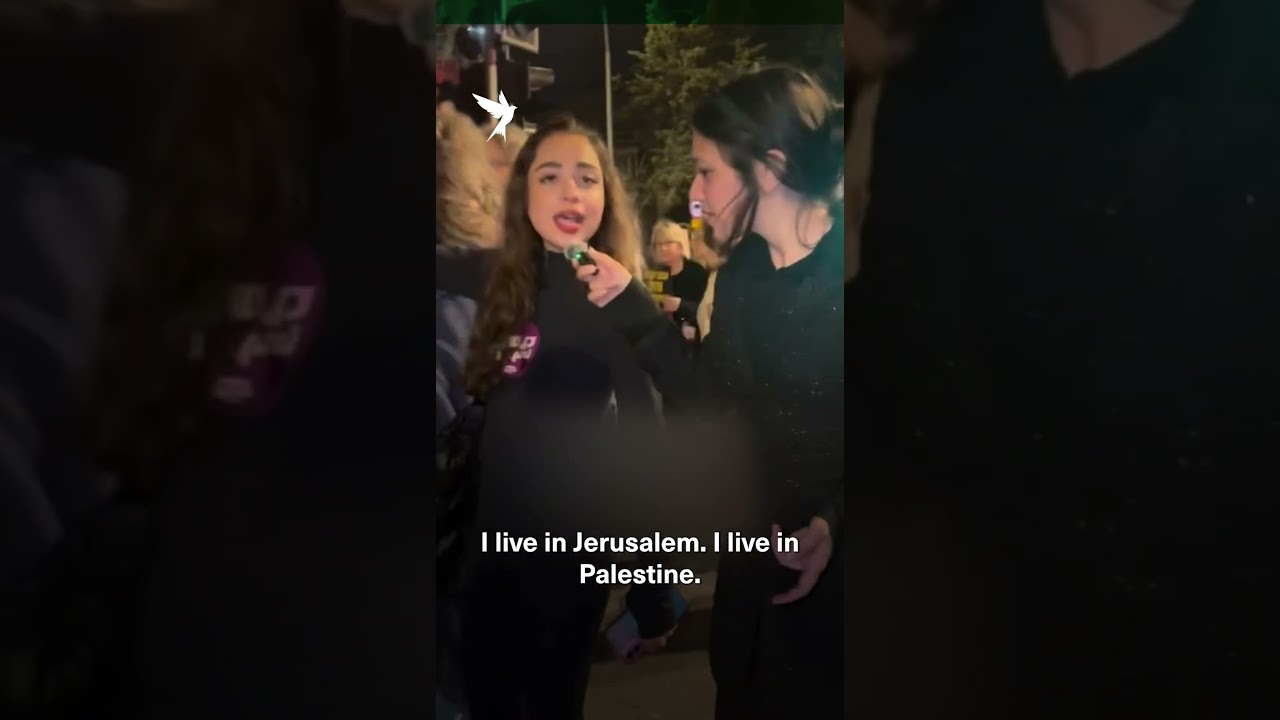 Palestinian woman at anti-war protest in Israel challenges interviewer