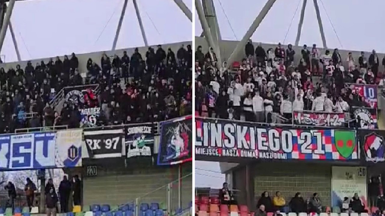 Fani KKS-u Kalisz z przyjaci&oacute;łmi w Bielsko-Białej. Doping kibic&oacute;w Podbeskidzia | 29.03.2026