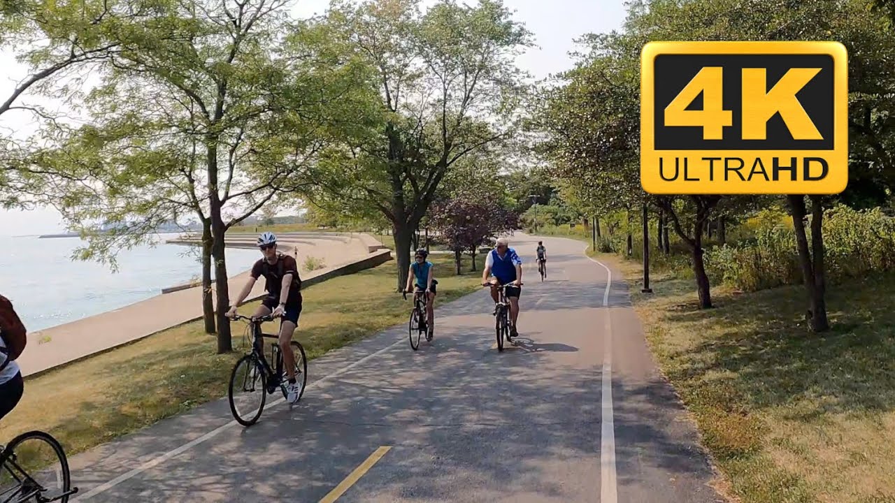 Chicago's Lakefront Trail Virtual Bike Tour | Field Museum to MSI [4K]