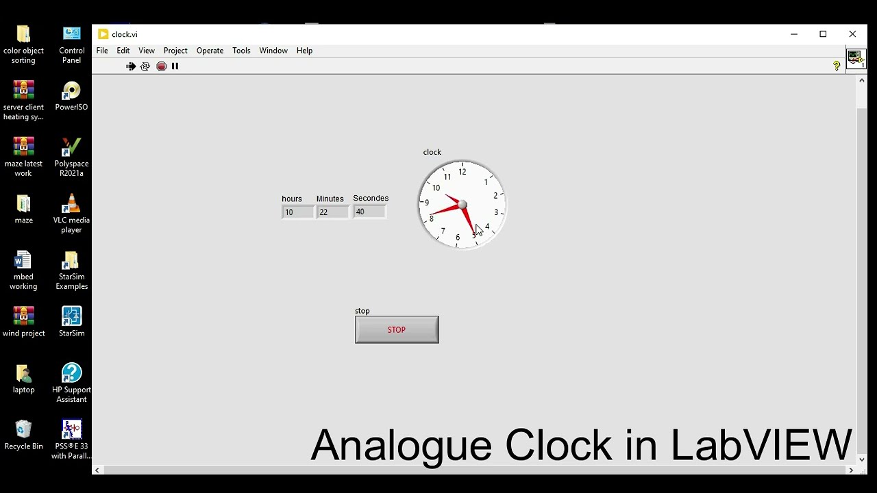 Analogue clock in LabVIEW