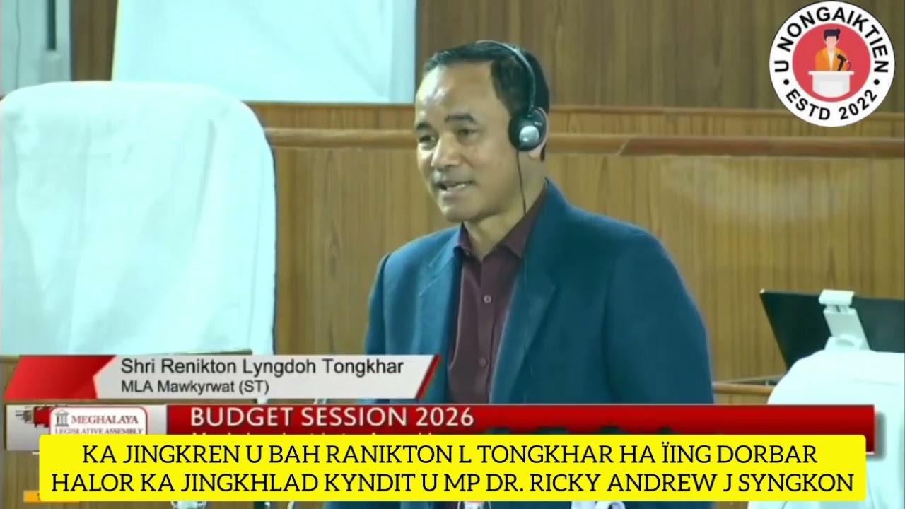 U DR. RICKY AJ SYNGKON UM DEI TANG U NONGMIHKHMAT HYNREI U NONGIALAP UBA TBIT, ONG BAH RENIK
