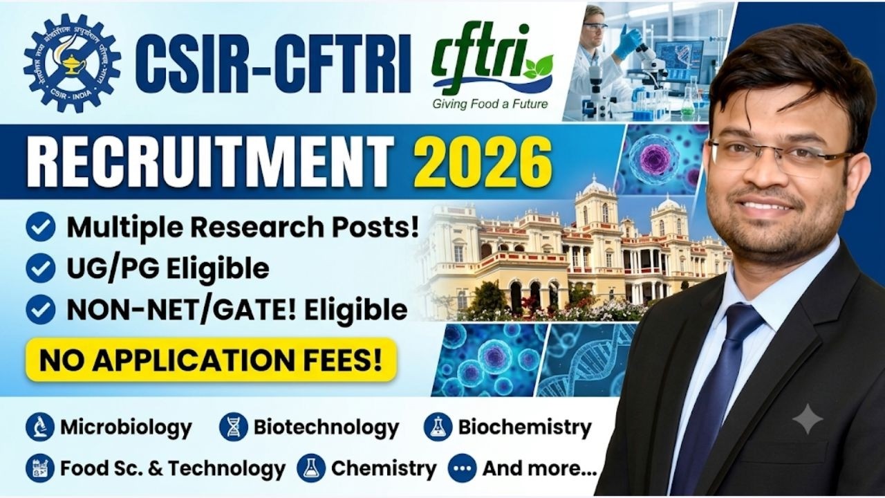 CSIR-CFTRI Recruitment 2026 🔥 Multiple Research Posts | No NET/GATE