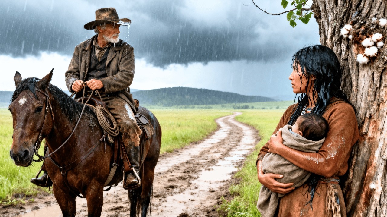 A Poor Cowboy Found Apache Mother and Baby in Rain — Not Knowing Faith Was All She Had Left
