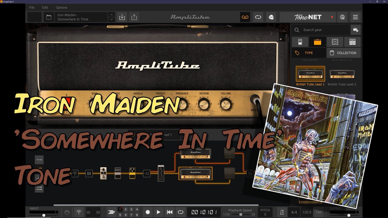 Iron Maiden SOMEWHERE IN TIME guitar tone - AmpliTube 5