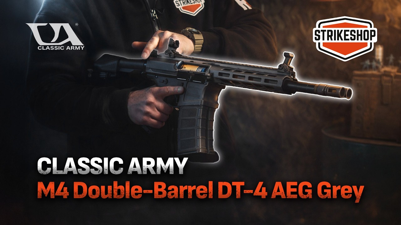 Розпаковка - страйкбольна штурмова гвинтівка Classic Army M4 Double Barrel DT 4 AEG Grey