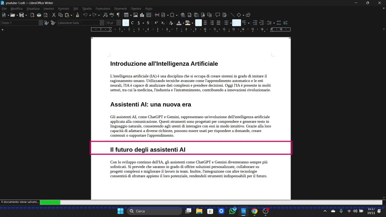 NVDA e Libre Office Writer, Lavorare con il testo e formattarlo. Seconda parte.