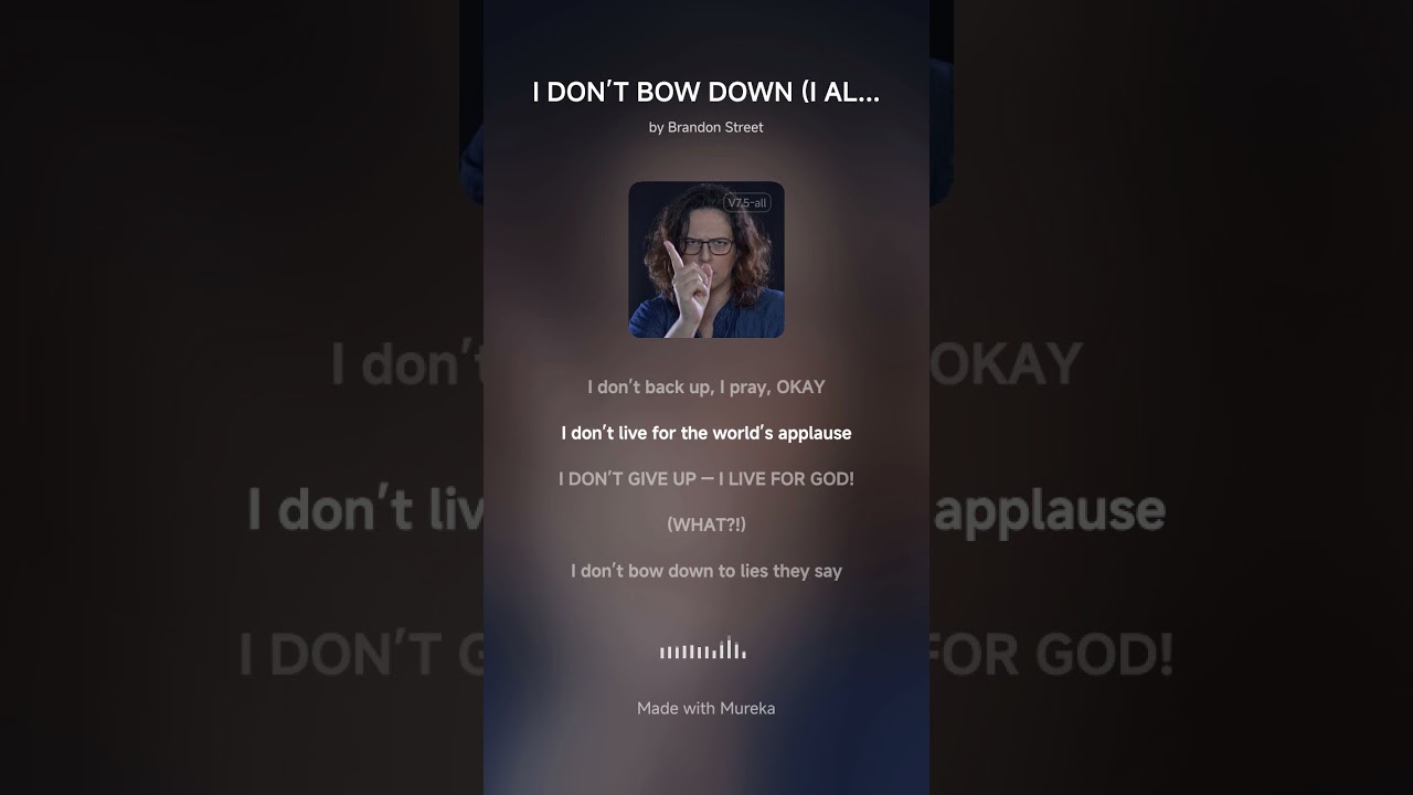 I DON’T BOW DOWN I ALWAYS LIVE FOR GOD