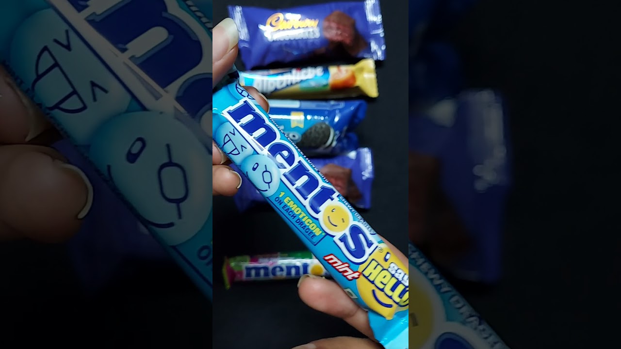#shorts Mentos chewy dragees mint flavor  1 emoticon on each dragees