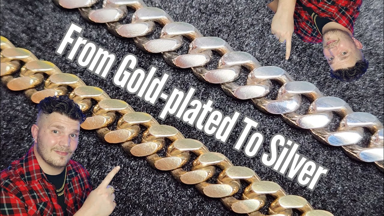 How To Remove Gold-plating from a Gold-plated Silver Miami Cuban Link Chain!