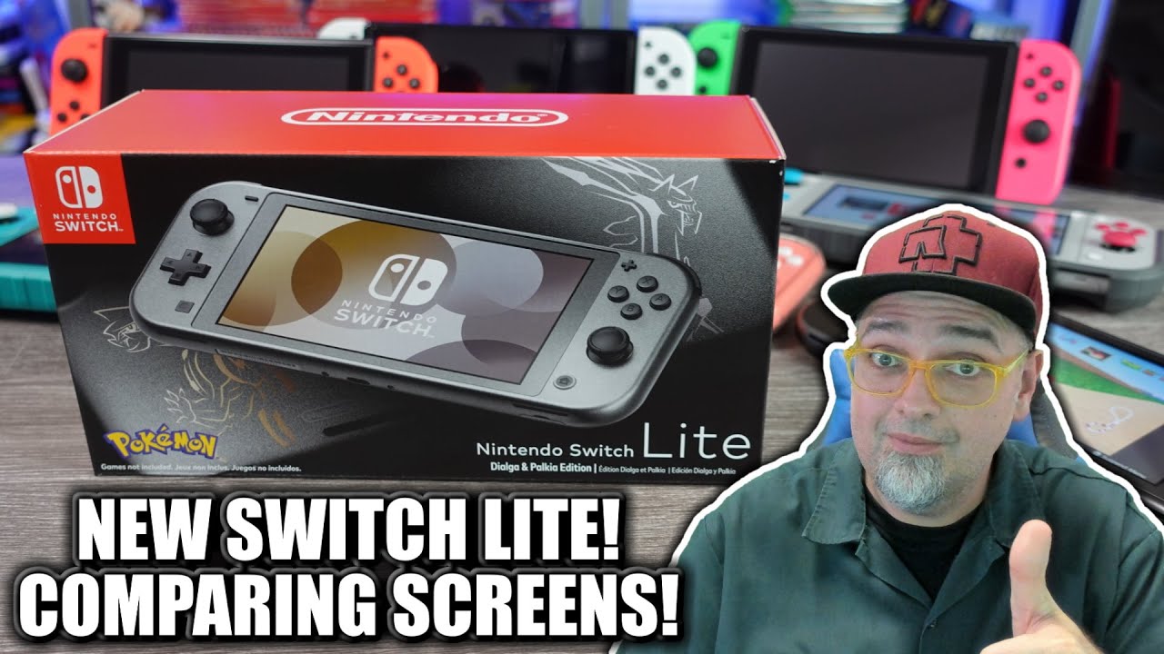 New Pokemon Switch Lite Dialga & Palkia Edition Looks AMAZING! Unboxing & Screen Comparison!
