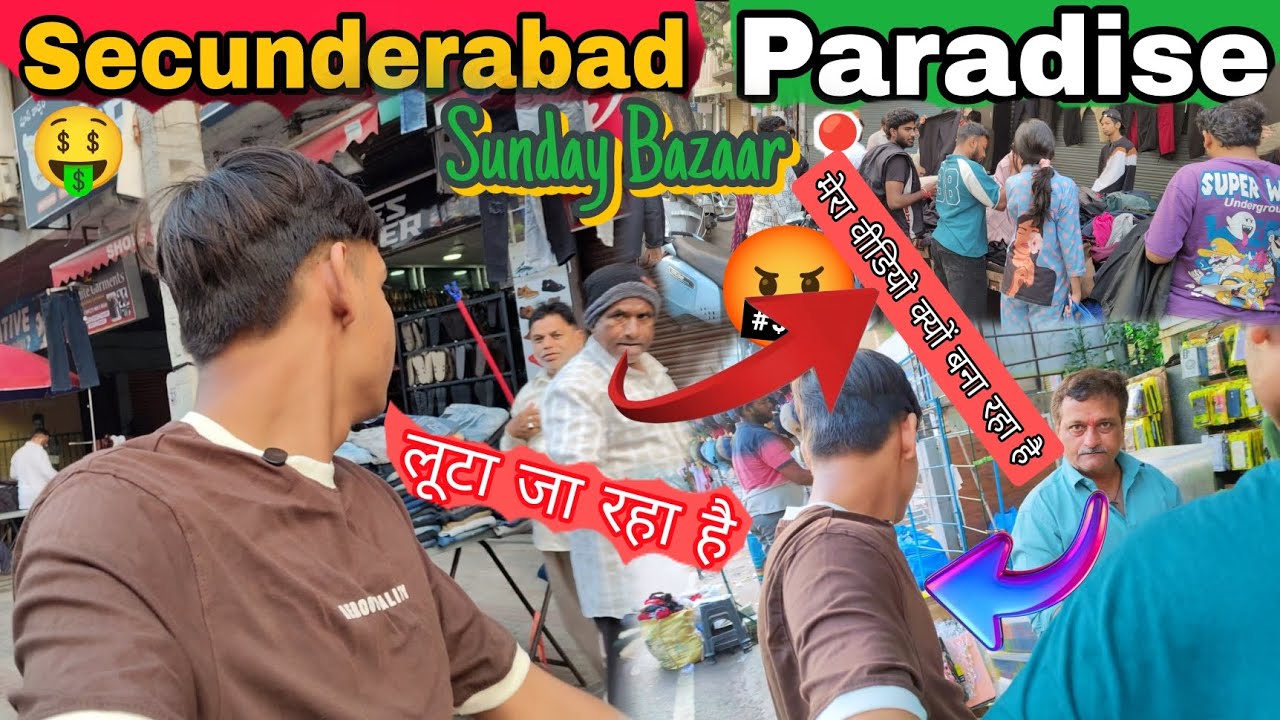 Secunderabad 📍 Bhai Gussa Ho Gaya 😠 | Bola Video Band Karo | Sunday Bazaar Scene🛍️Public Reaction 😱 