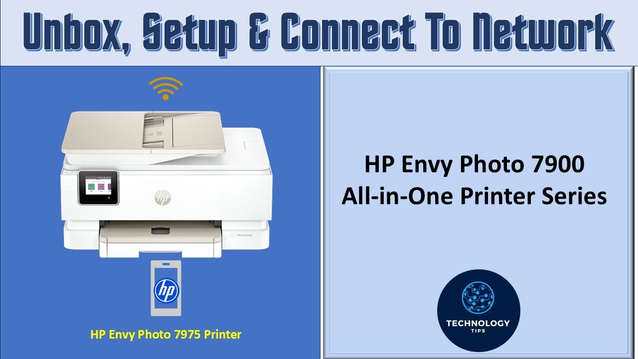 Принтер HP Envy Photo 7975: Распаковка | Настройка | Подключение к беспроводной сети и печать стр...