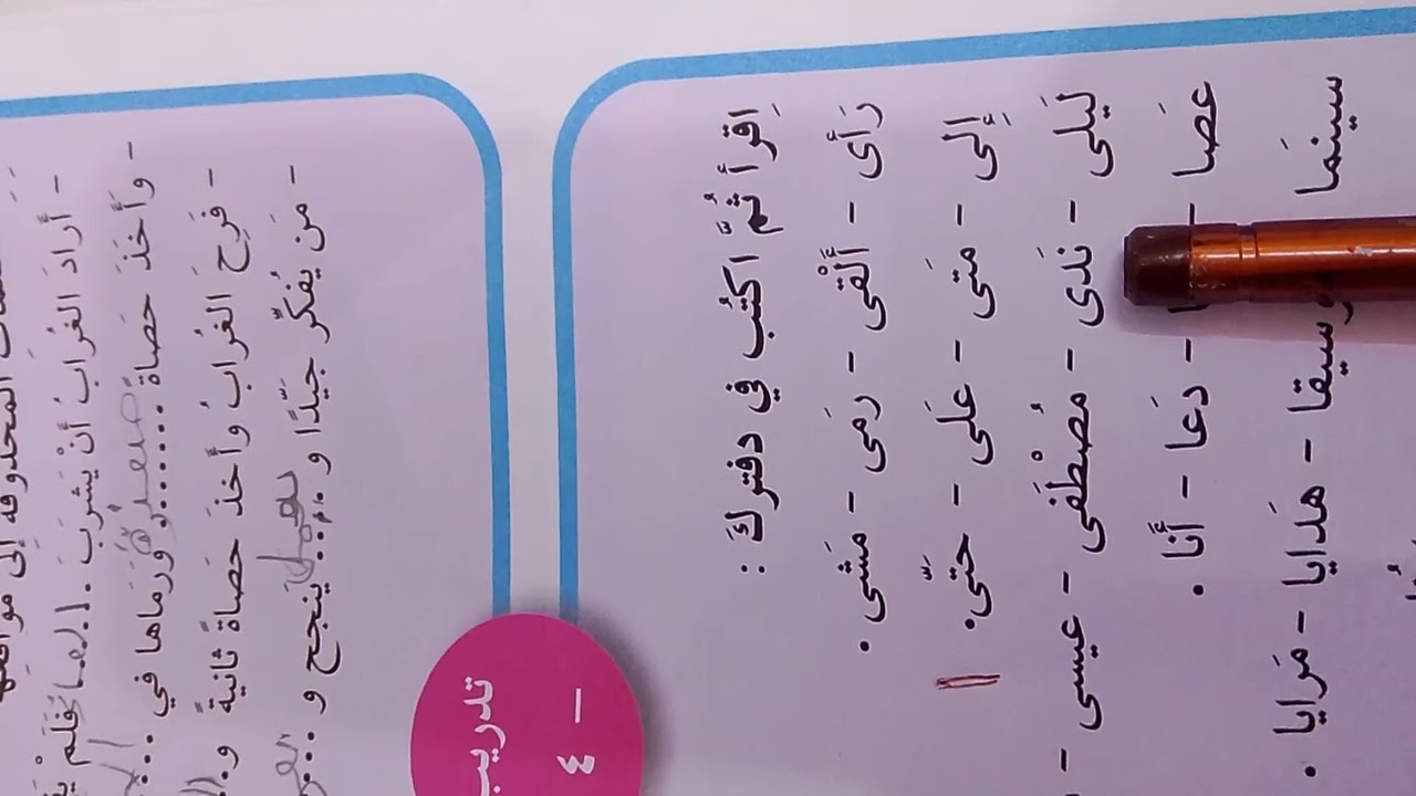 تدريب رقم ٤موصوع الغراب العطشان