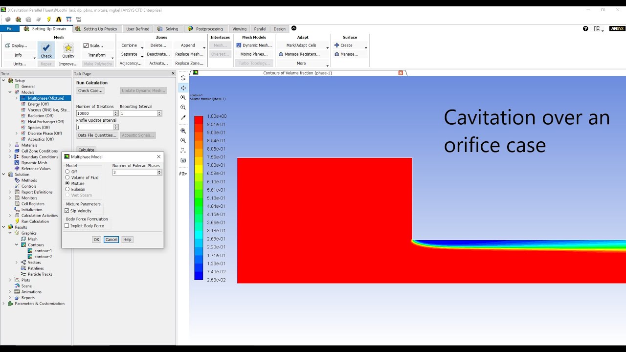 CFD of Cavitation in ANSYS Fluent using Multiphase Mixture Model- ANSYS Fluent Tutorial