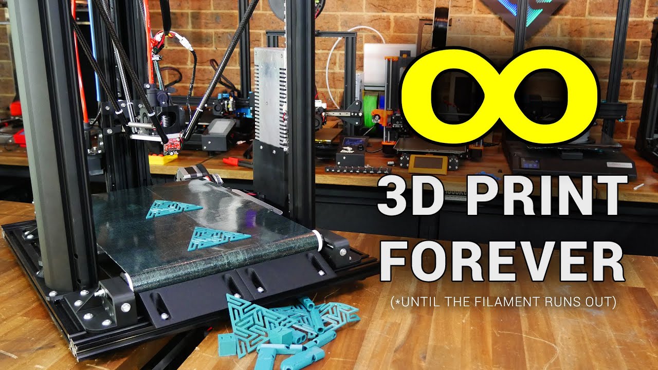 Endless 3D printing - DIY conveyor belt delta bed