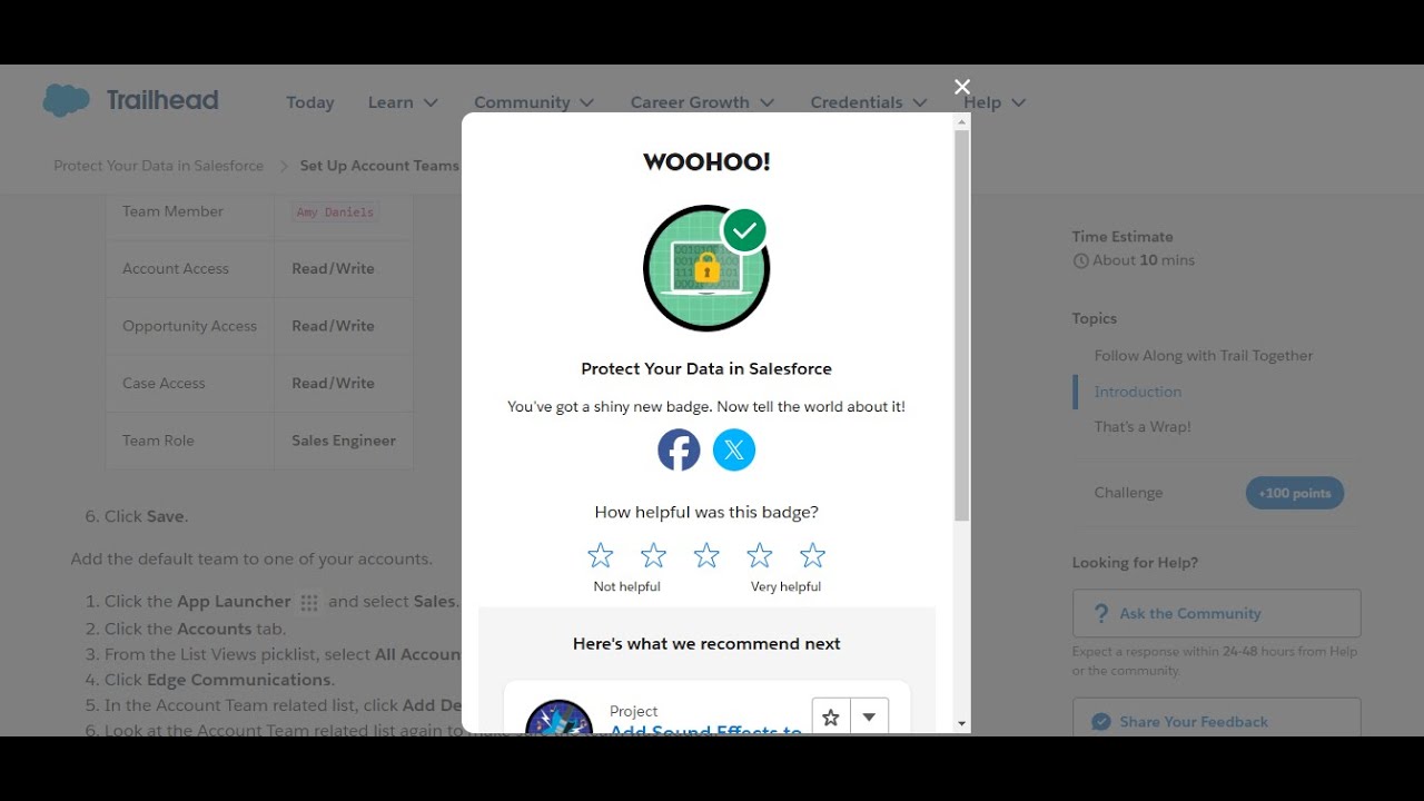 Set Up Account Teams | Protect Your Data in Salesforce - Trailhead 2025