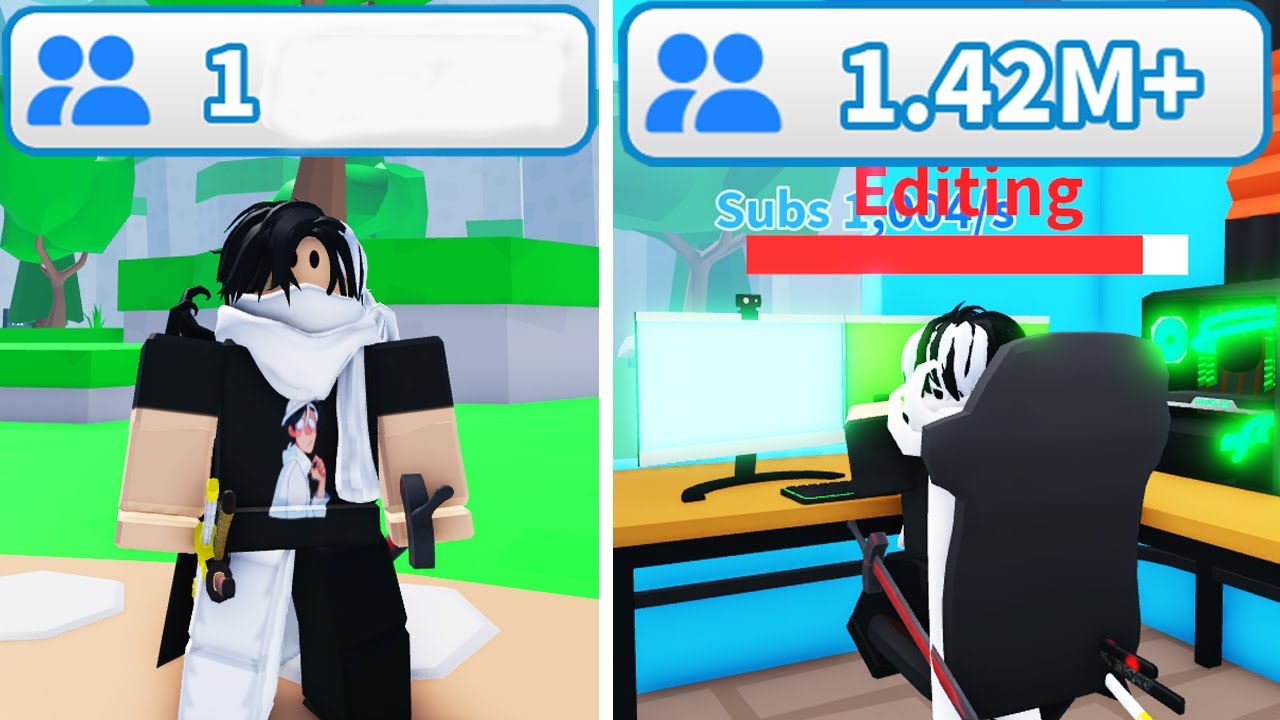 FIQUEI RICO NO SIMULADOR DE YOUTUBER NO ROBLOX