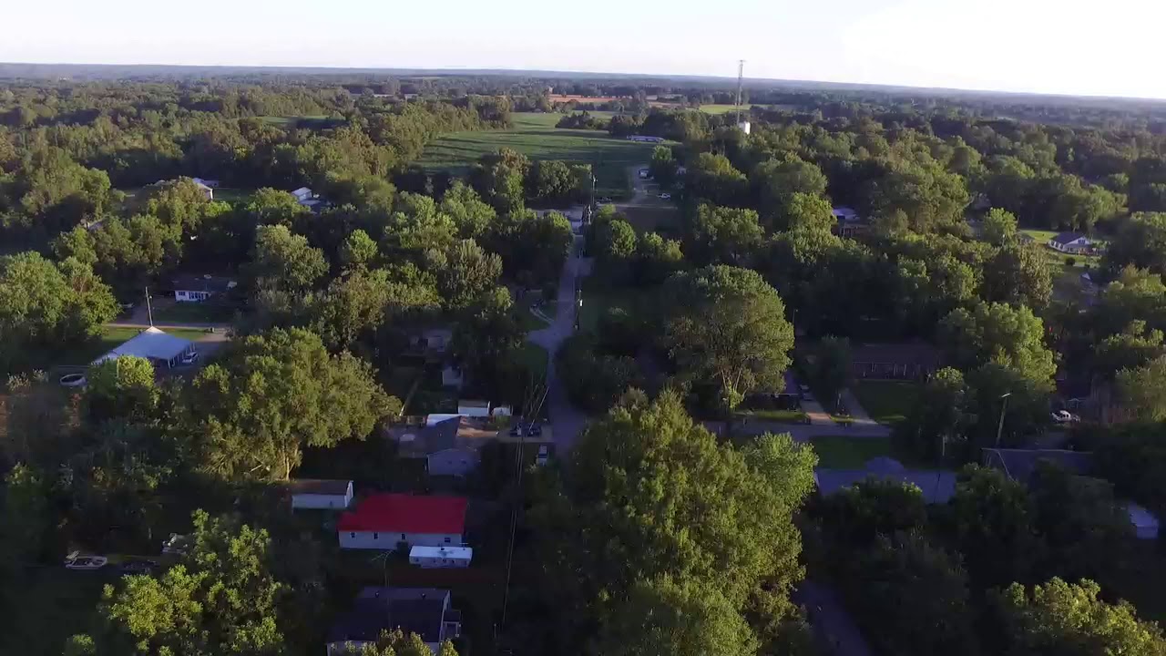 Downtown Medina TN bird's eye view. DJI Phantom 3.