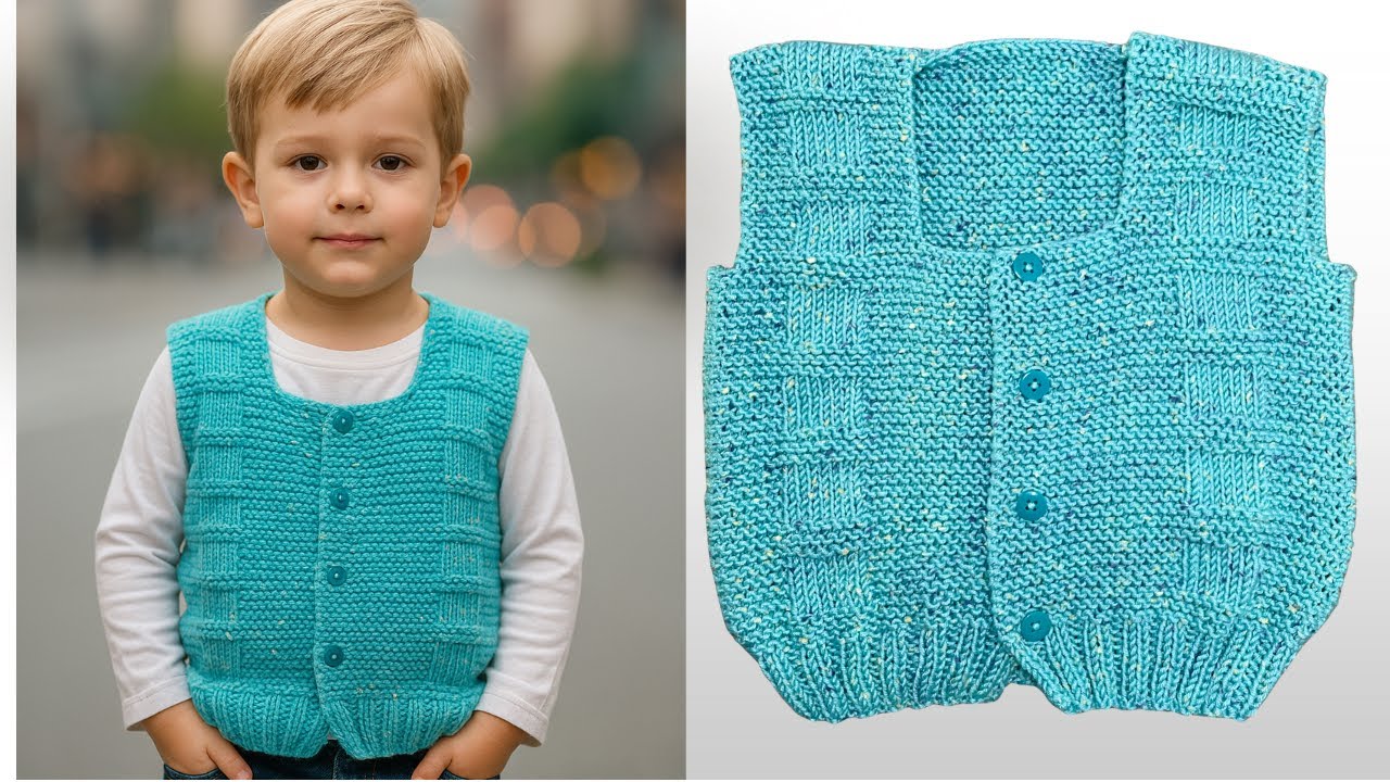 COLETE DE TRICÔ INFANTIL FÁCIL E LINDO-PASSO A PASSO COMPLETO 💙