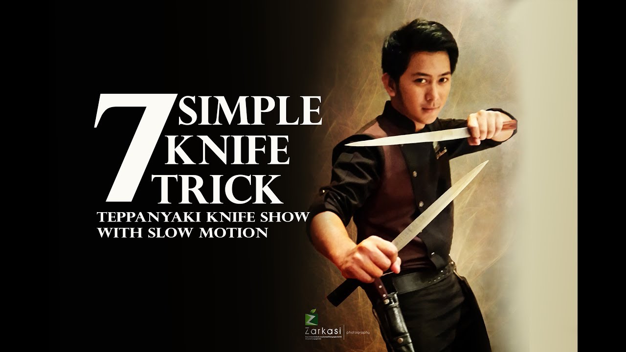 teppanyaki tutorial show 7 simple knife trick with slow motion