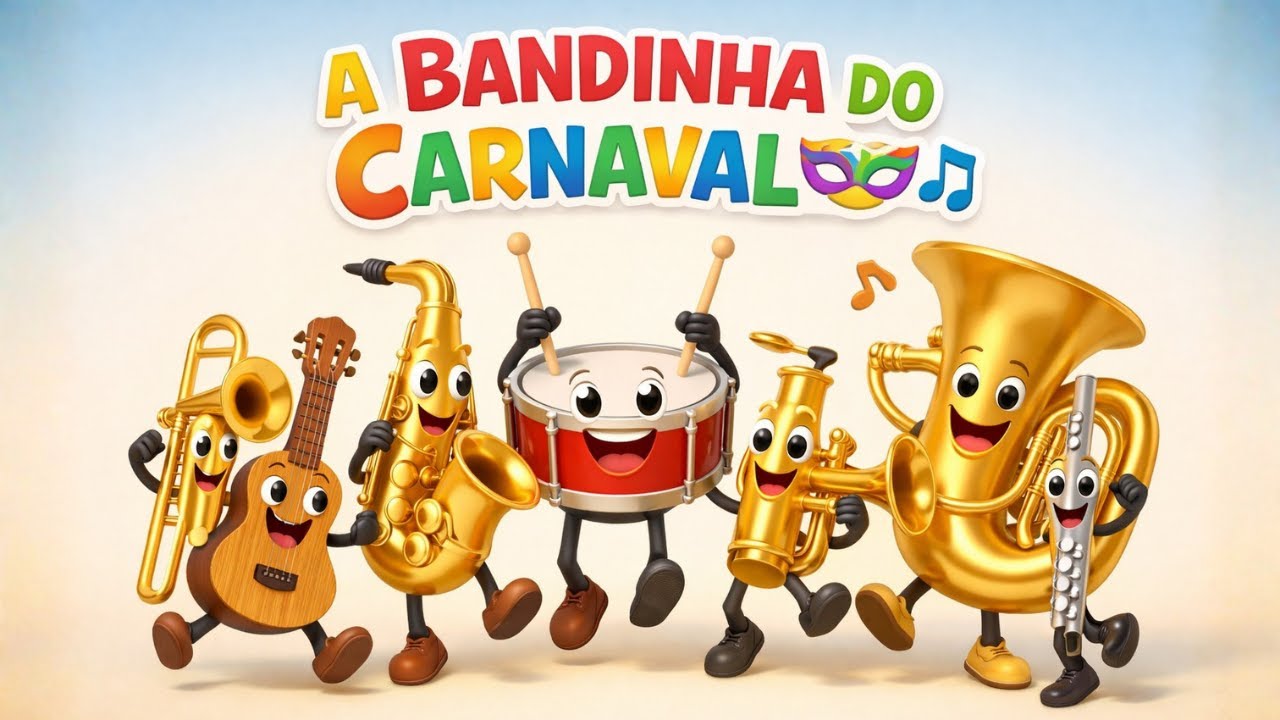 A Bandinha Maluca do CARNAVAL 🎺🥁🎷 | Instrumentos Dançando | Música Infantil