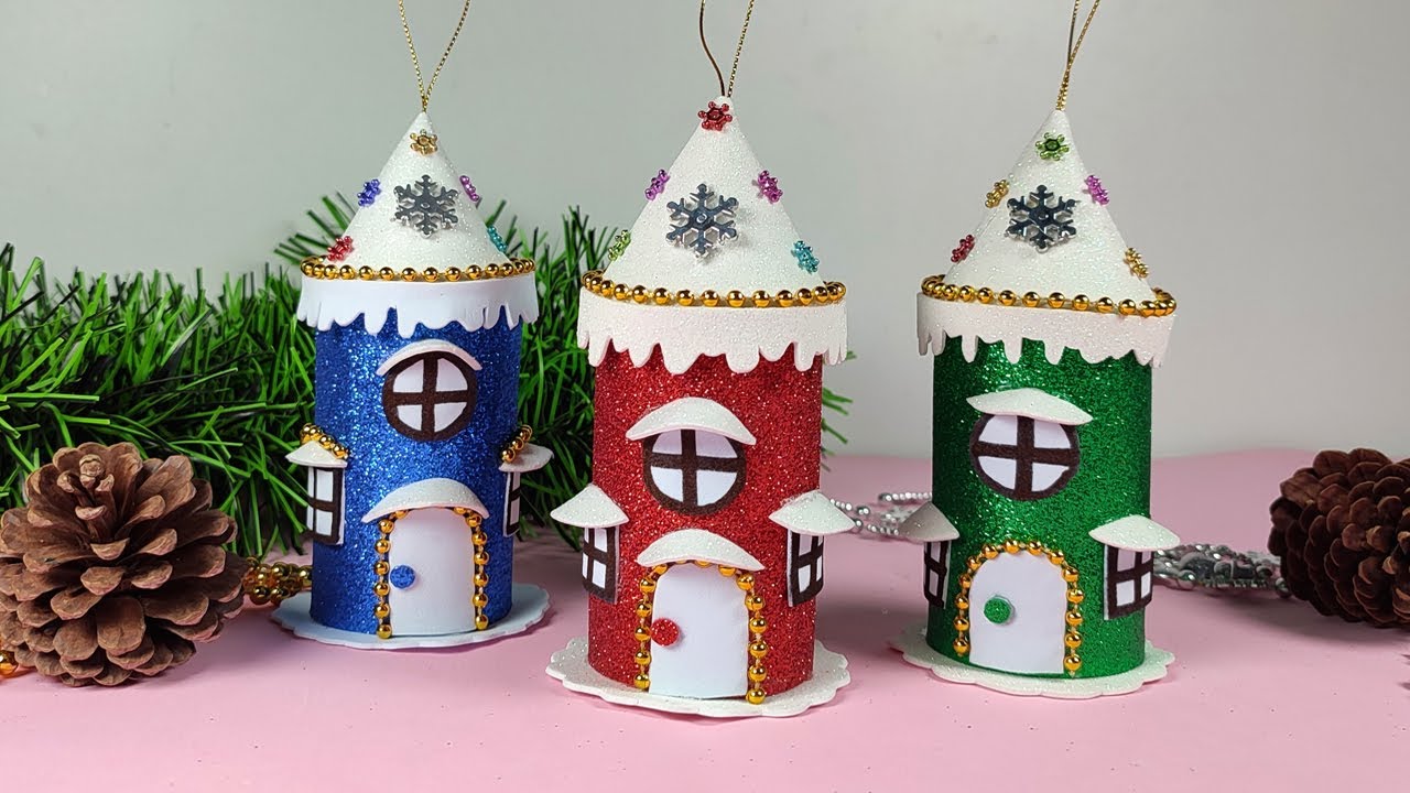 🎄CASITA NAVIDEÑA MUY FÁCIL DE HACER -  MANUALIDADES NAVIDEÑAS FÁCILES - NUEVAS IDEAS PARA NAVIDAD