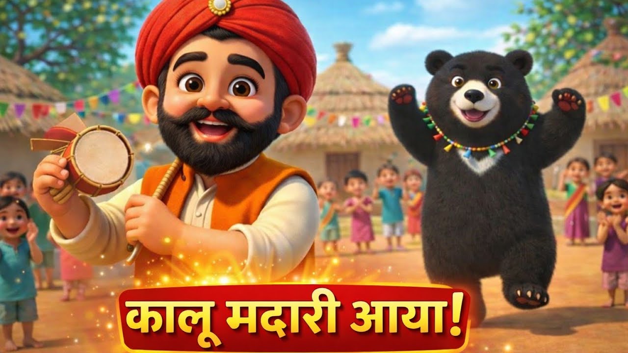 Kalu Madari Hindi Rhyme 🤡🐻| कालू मदारी आया 🤡🐻 | Kids Cartoon Song | बच्चों की कविता