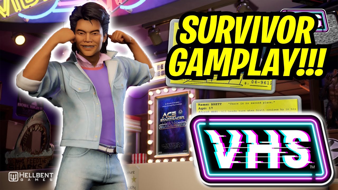 VHS Survivor Gameplay as Brett!!! NEW 4v1 Horror Game! | VHS Game