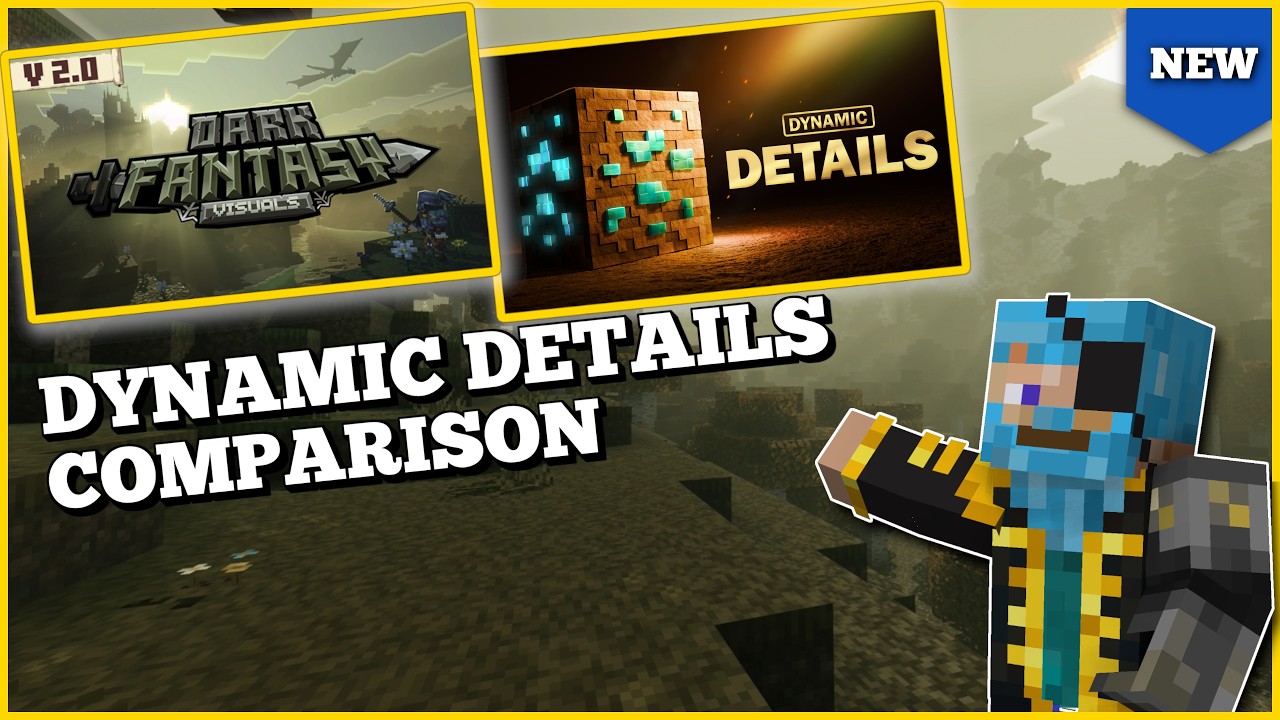 Dark Fantasy Visuals 2.0 vs Dynamic Details &brvbar; Texture Clash! &brvbar; Minecraft Texture Pack Comparison