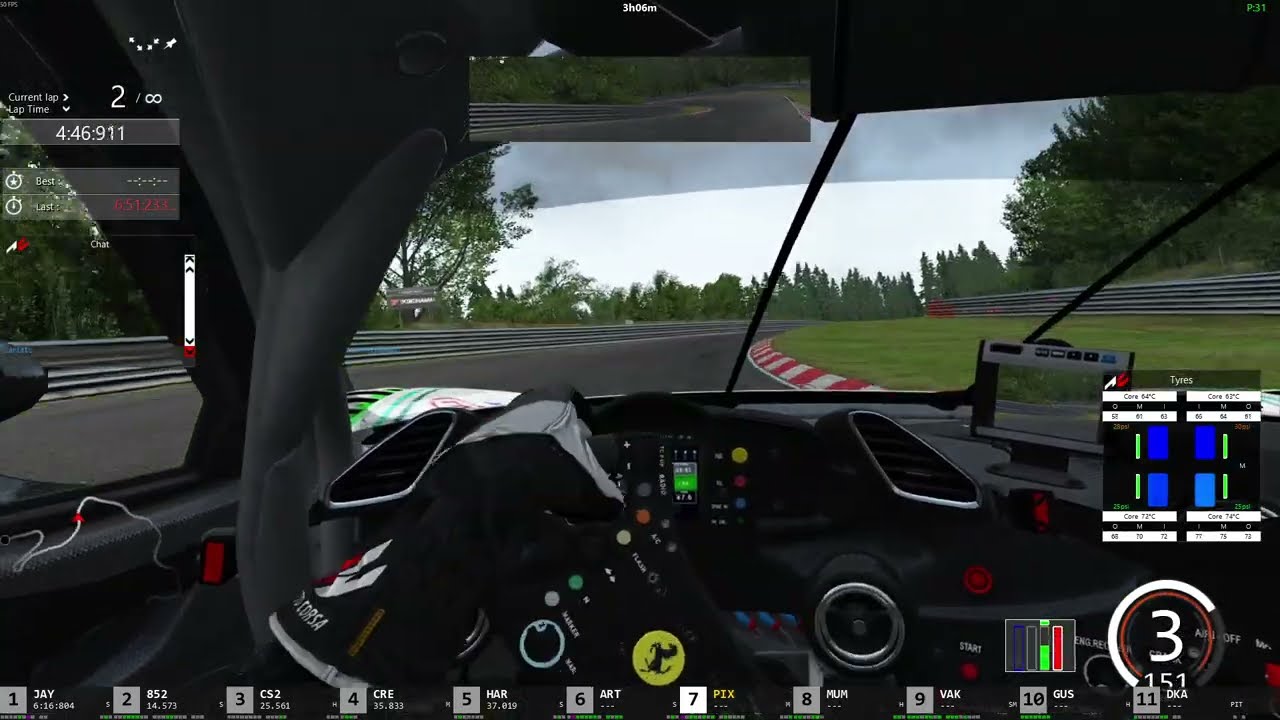 Assetto Corsa Nordschleife First Full Lap with the Ferrari 458 GT3 6'37