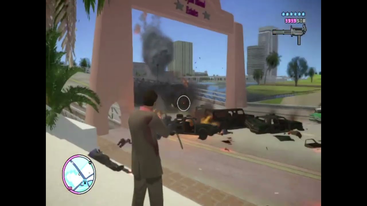GTA Vice City Nextgen Edition Minigun Rampage + Epic Six Stars Wanted Level Escaped