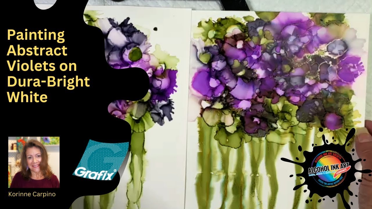 Abstract Violets Painting with Alcohol Ink