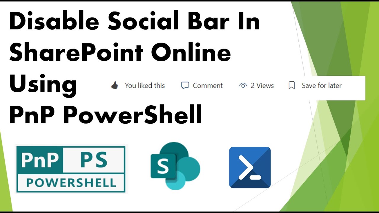 PnP PowerShell - Disable Social Bar In SharePoint Online Site