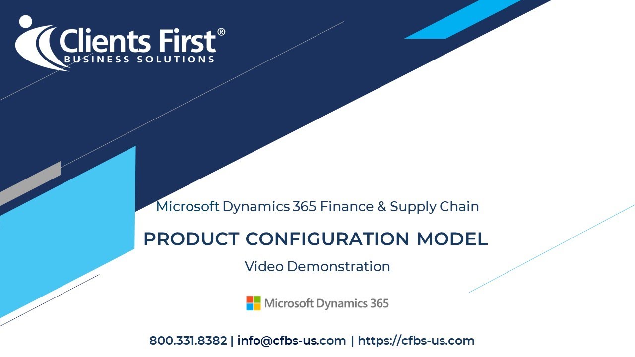Dynamics 365 Supply Chain: Product Configuration Models