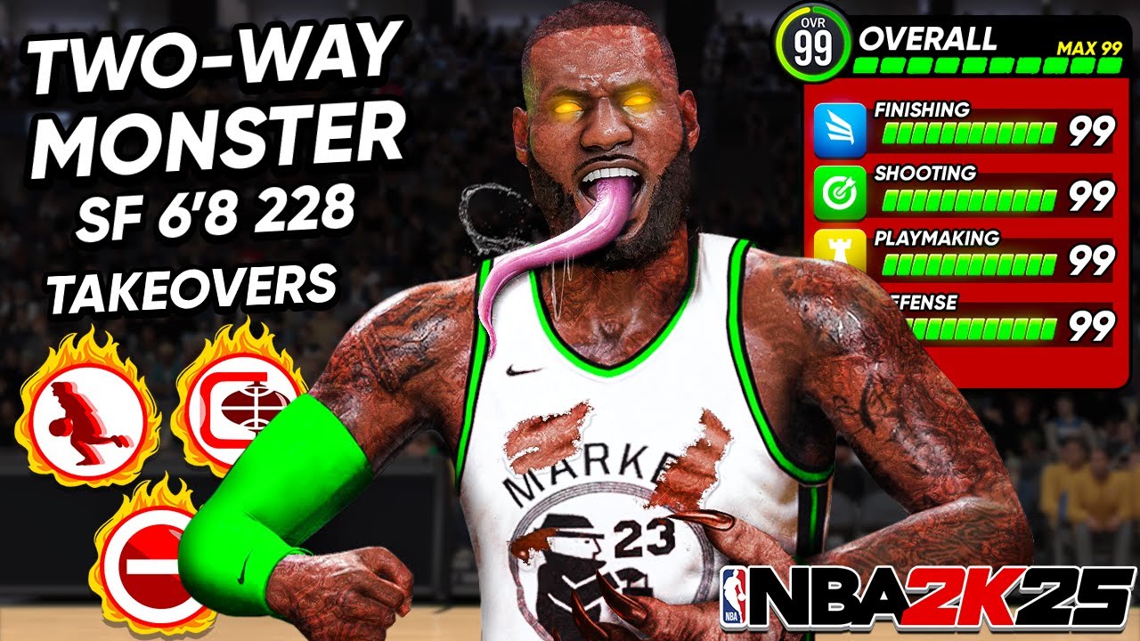 *NEW* ULTIMATE 2-WAY MONSTER BUILD on NBA 2K25 (Best Jumpshot, Dunk packages, Dribble Moves)