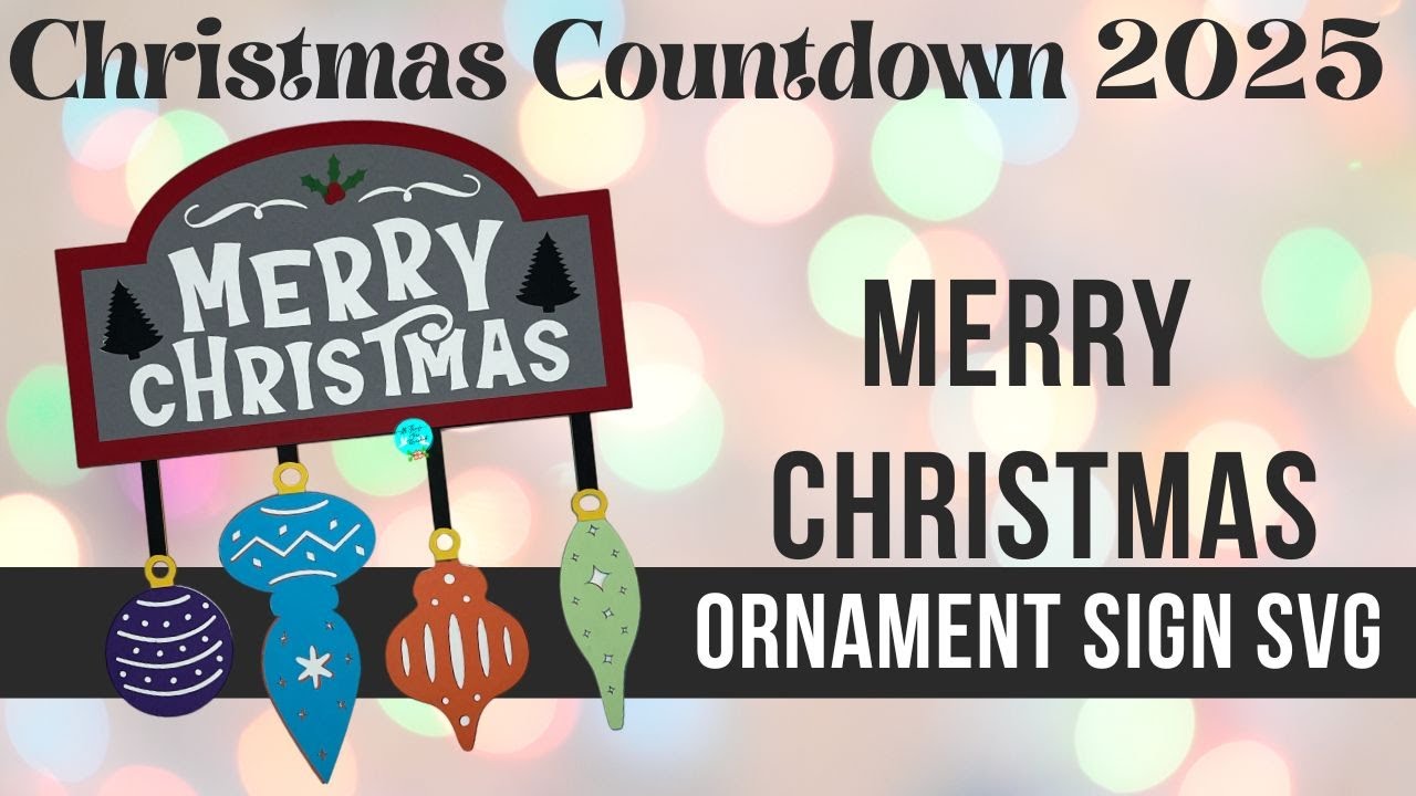Merry Christmas Ornament Sign SVG Cut File for Paper Craft with Cricut and Silhouette