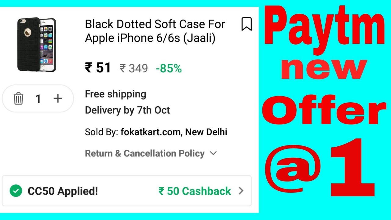 Paytm Mall Loot - BUY Free Product From Paytm Mall | Free Shopping @ Rs 1 || Tech Burn||