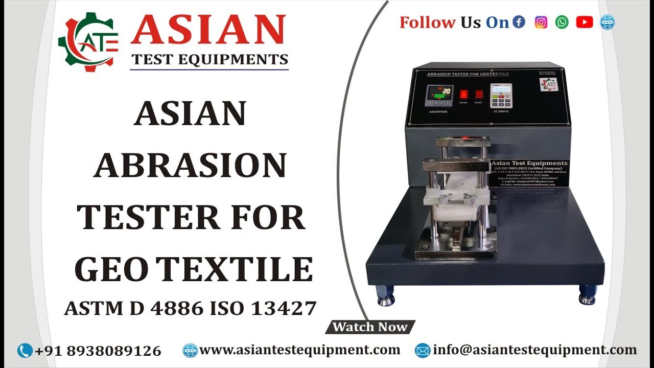 Abrasion Tester Geotextile | Asian Technical Textile Abrasion Tester | ASTM D 4886 Abrasion Tester |