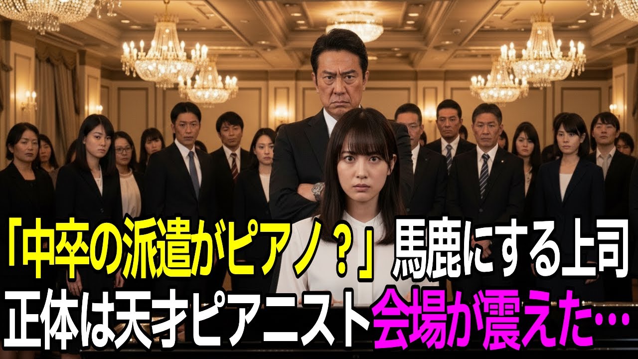 【感動する話】「中卒の派遣にピアノが弾けるかｗ」傲慢なエリート上司がパーティーで無理やり演奏させた結果…最初の１音で会場が凍りついた。彼女の正体に震えが止まらない！