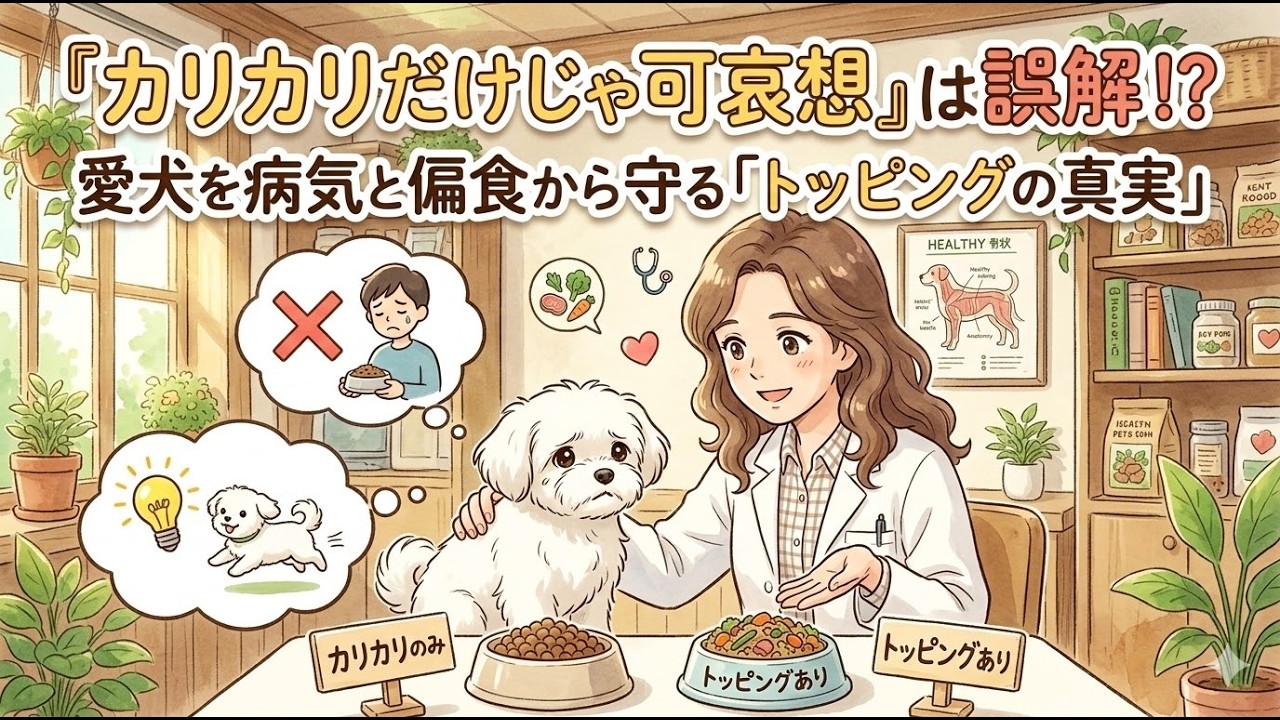 【聞き流しでOK🐶】「カリカリだけじゃ可哀想」は誤解！🐶❌ 愛犬を病気にする「トッピングの罠」と正しい食欲アップ術🍚