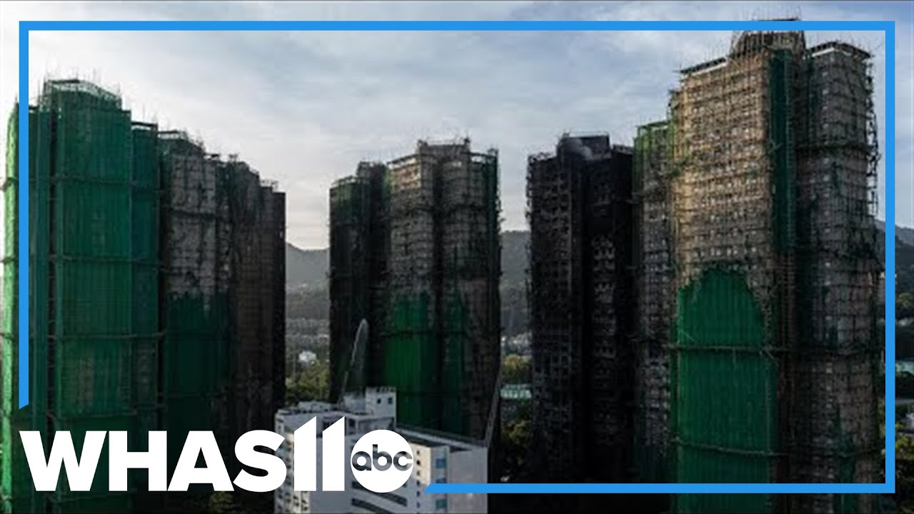 Bamboo scaffolding was used to build apartment towers that caught fire in Hong Kong