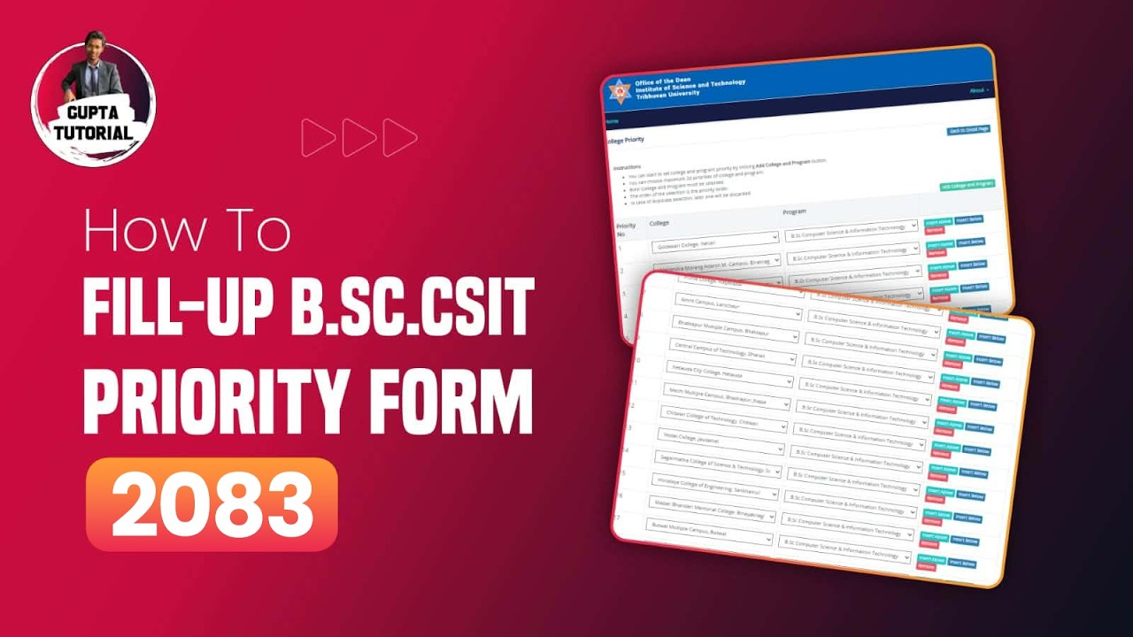 CSIT Priority Form-2083 | Step-by-Step Guide | B.Sc.CSIT Priority Form |