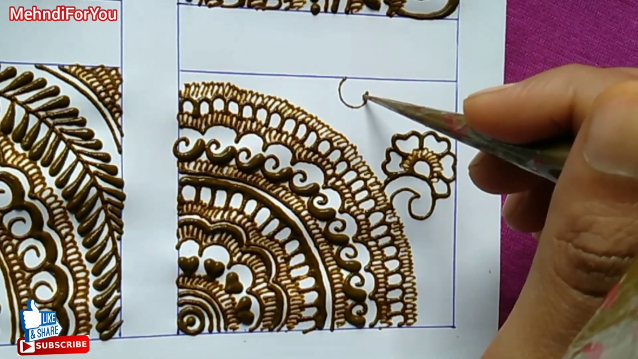 Practice mehndi design :- Corner filling elements for bridal mehndi design