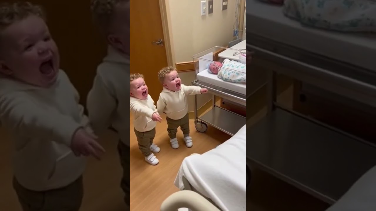 &ldquo;Overdramatic Toddlers Hide From Baby in Pure Chaos 😂❤️#ToddlerChaos#TwinToddlers#HospitalReaction