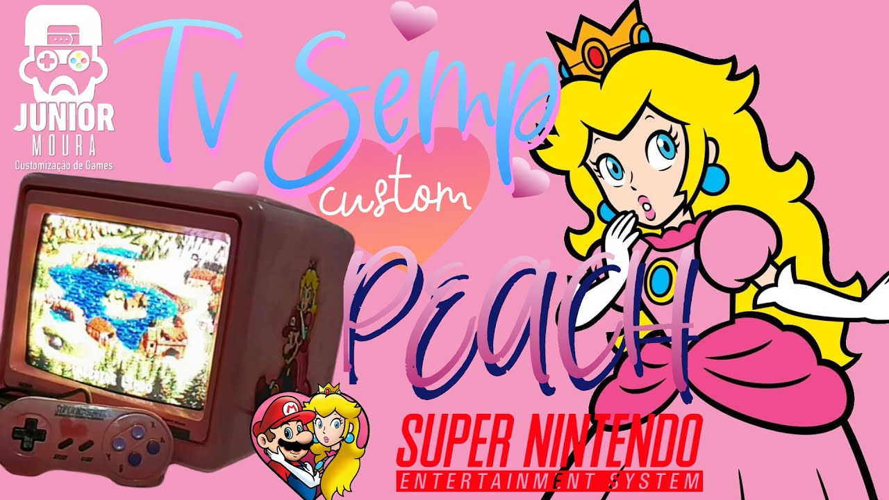 TV SEMP Customizada Super Nintendo PEACH  - SNES  Mini TV Custom Gamer Paint Mod