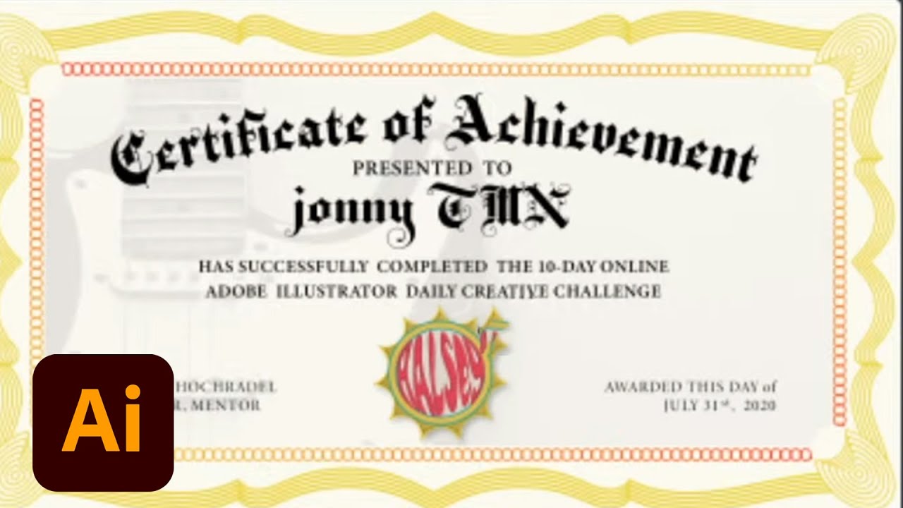 Illustrator Daily Creative Challenge - Certificate | Adobe Creative Cloud
