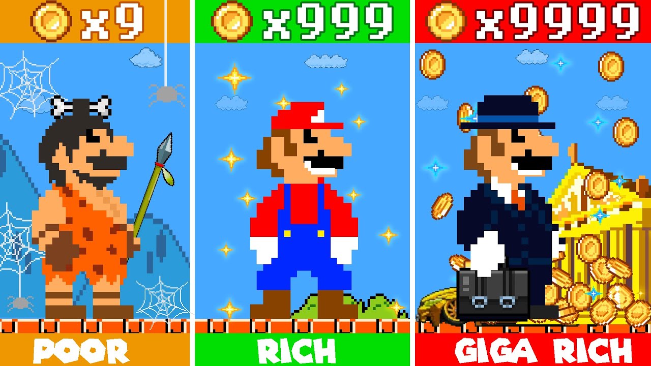 Evolution Of Mario Characters: Mario's POOR to RICH Challenge | Game Animation