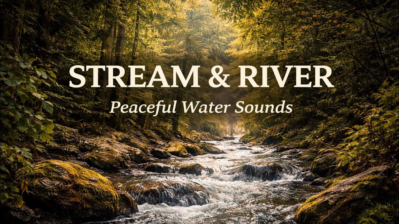 Calming Stream Sounds to Reduce Stress & Anxiety 💦Black Screen