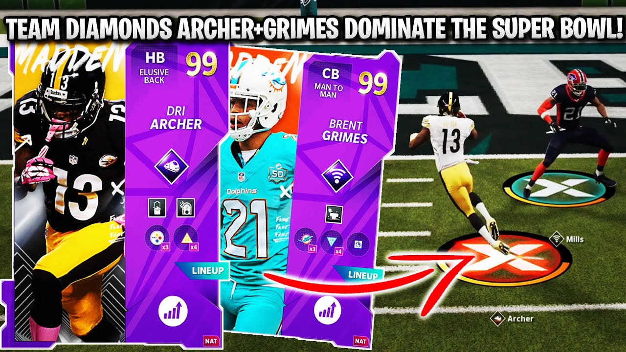 99 OVERALL TEAM DIAMONDS DRI ARCHER AND BRENT GRIMES DOMINATE THE SUPER BOWL! | MADDEN 21