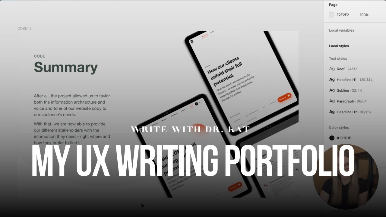 I'm showing you my UX Writing portfolio